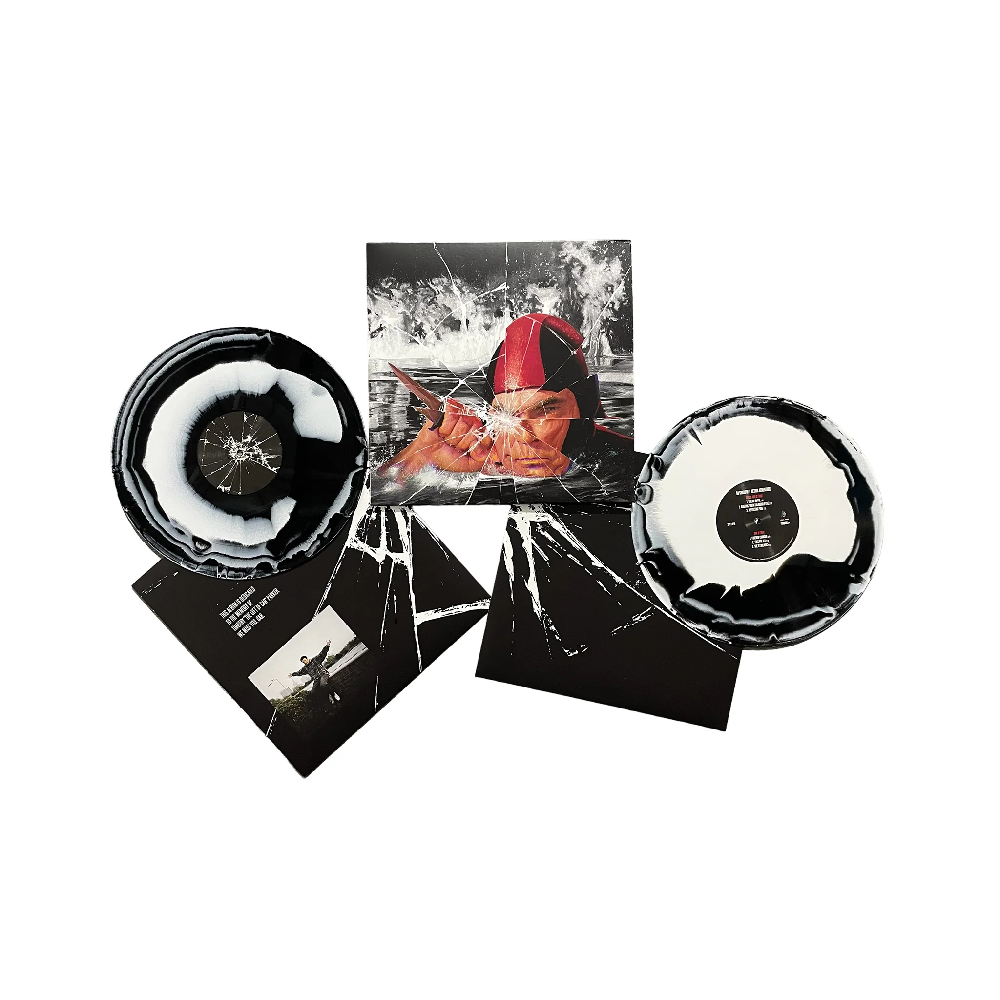 DJ Shadow “Action Adventure” SHATTERED VARIANT B&W Color Vinyl 2LP - Image 4
