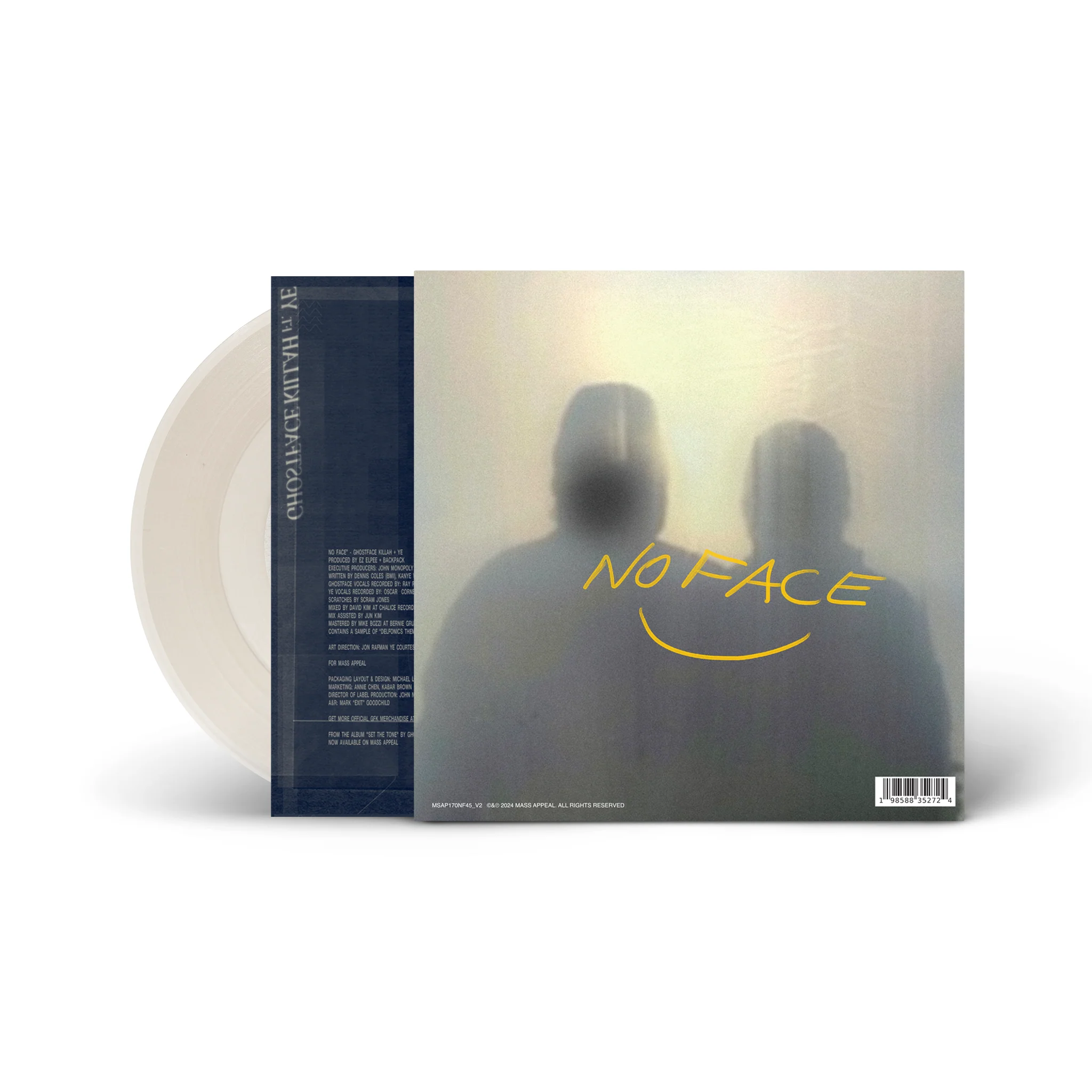 Ghostface Killah ft YE "No Face" 7" Vinyl Single - Dropout Edition w/ Alt Cover & Milky Clear Vinyl - Image 6