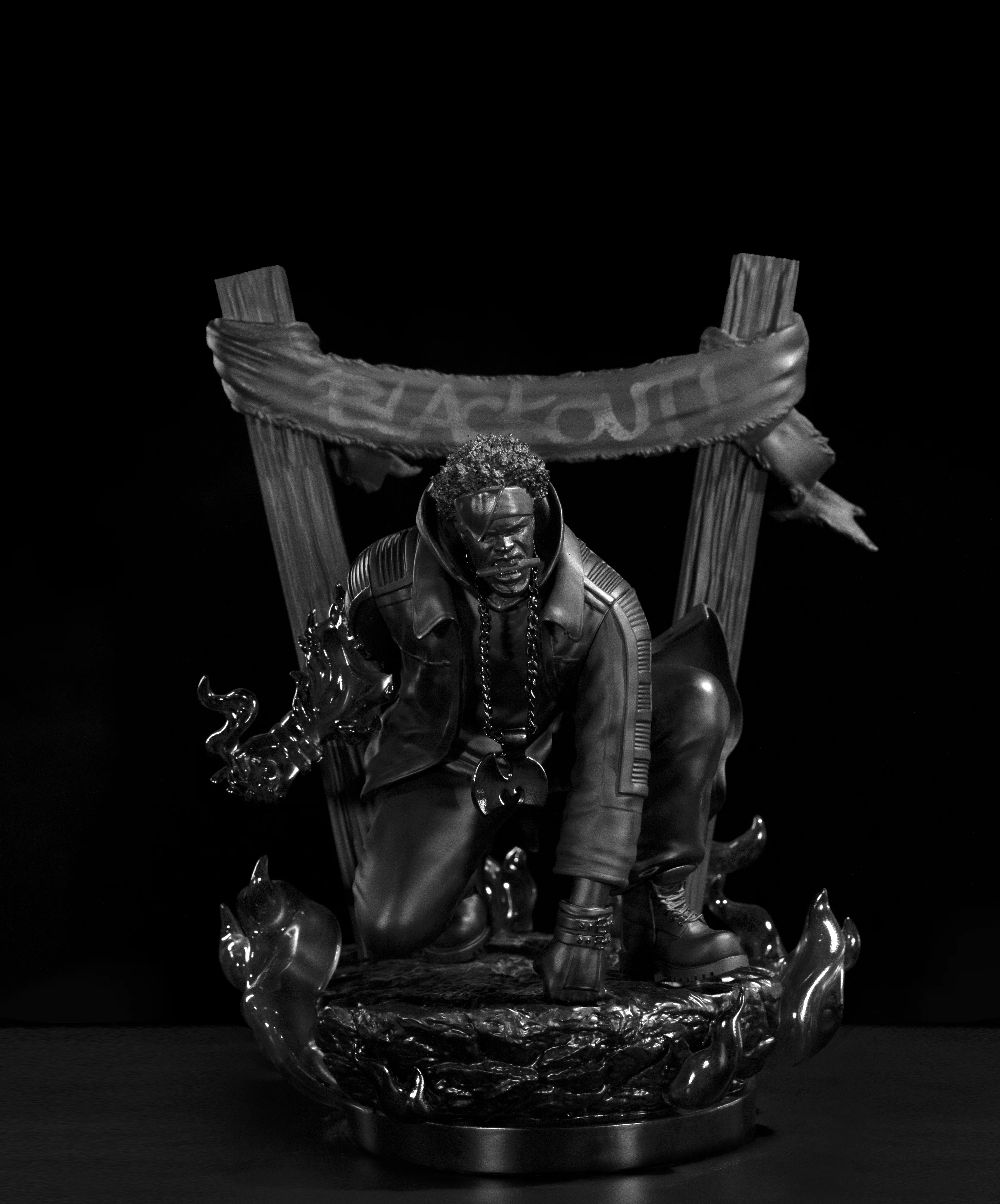 Method Man x Concrete Jungle x Hip Hop 50 Statue: BLACKOUT VERSION - Image 4
