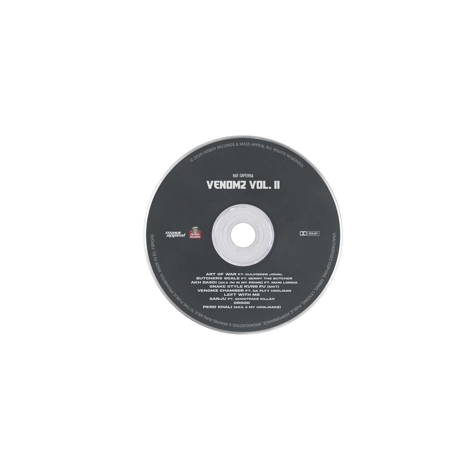 Raf-Saperra - Venomz Vol. II - CD - Image 3