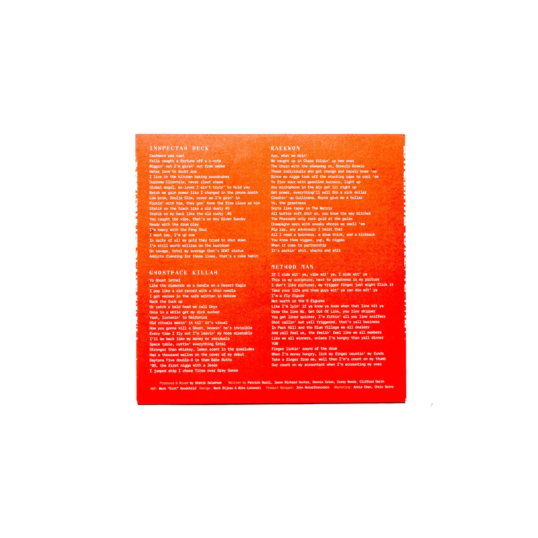 Statik Selektah ft Inspectah Deck, Ghostface, Method Man, Raekwon - "Unpredictable" Color Vinyl 7" Single - Image 6